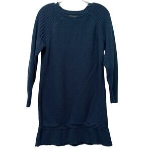 Banana Republic Womens Large Blue Sweater Dress Knit Knee Length